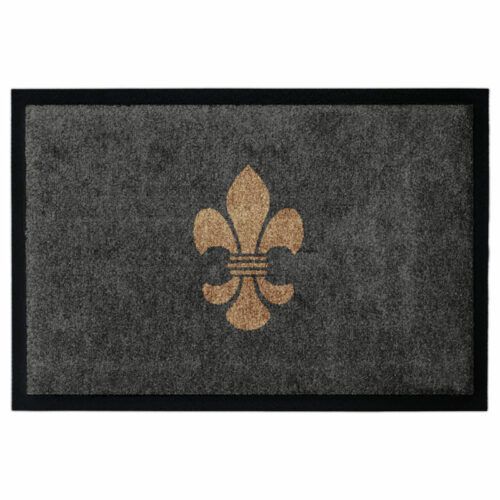 Fußmatte mit Lilie in Brauntönen