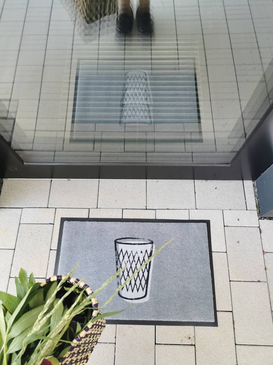 Matte für Apfelweinliebhaber, Designmatte Geripptes in Grau