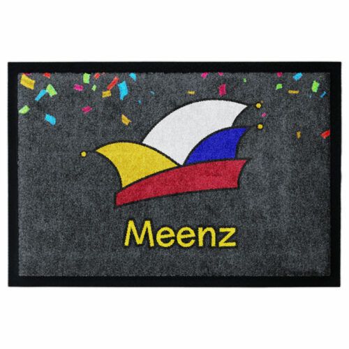 Fastnachts-Fußmatte mit Mainzer Narrenkappe und Schrift "Meenz"
