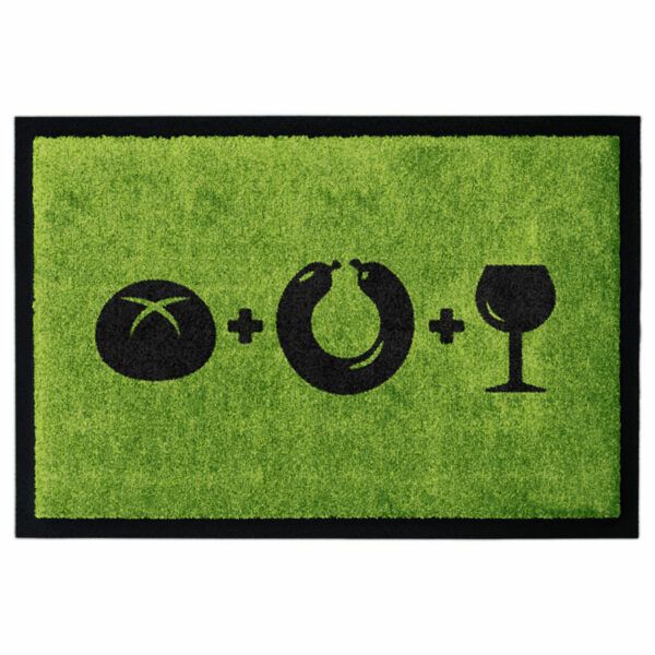 Fußmatte "Weck Worscht Woi" mit Icons, Grün