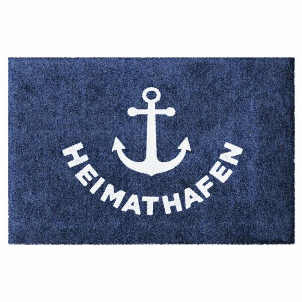 Fußmatte "Heimathafen" mit Anker auf Blau – Bild 4