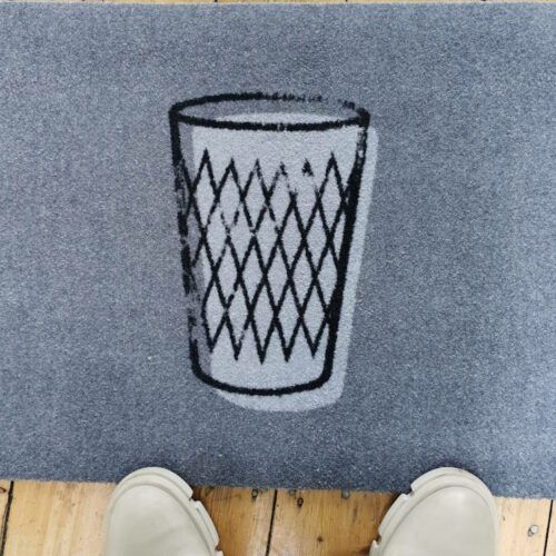 Designmatte "Geripptes" in grau ohne Rand für Äppler Freunde
