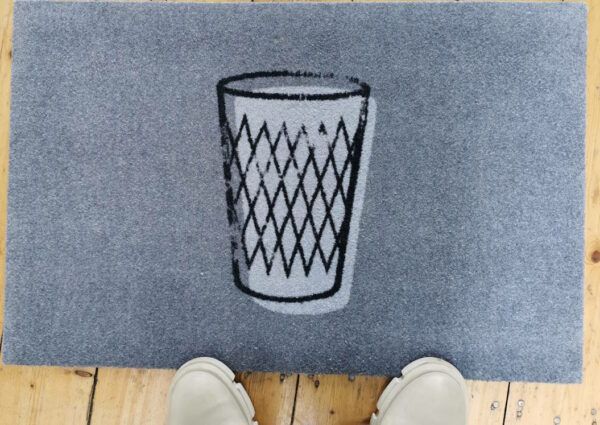 Designmatte "Geripptes" in grau ohne Rand für Äppler Freunde