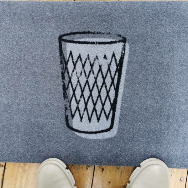 Designmatte "Geripptes" in grau ohne Rand für Äppler Freunde