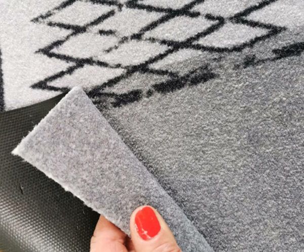 Designmatte "Geripptes" in grau ohne Rand für Äppler Freunde