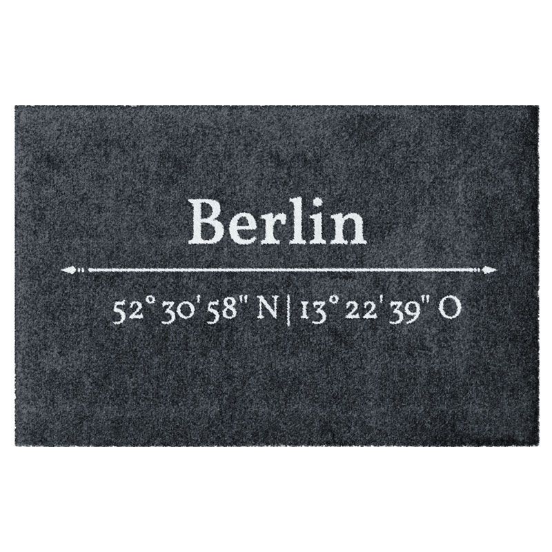 Fußmatte mit Koordinaten von Berlin