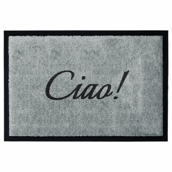Glücksmatte_Fußmatte_Topview_Ciao_DunkelgrauAufGrau2