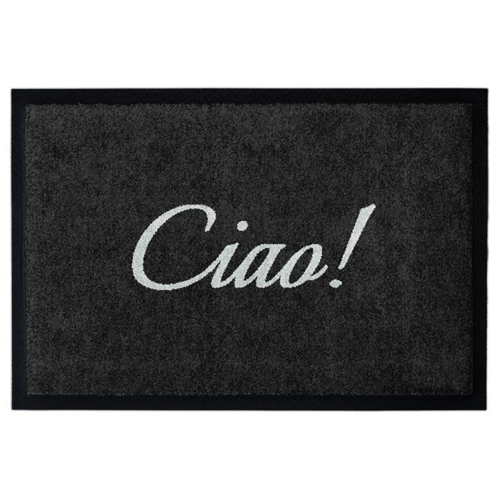 Fußmatte mit Aufdruck Ciao! in Schwarz