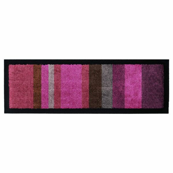 Waschbare Glücksmatte Design-Stufenmatte mit Streifen in Rosa. Mit 2cm Gummirand. Umweltfreundlich in Deutschland hergestellt.