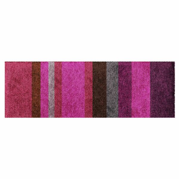 Waschbare Glücksmatte Design-Stufenmatte mit Streifen in Rosa. Ohne Gummirand. Umweltfreundlich in Deutschland hergestellt.