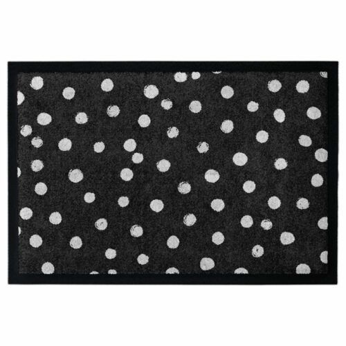 Fußmatte Schwarz mit weißen Punkten