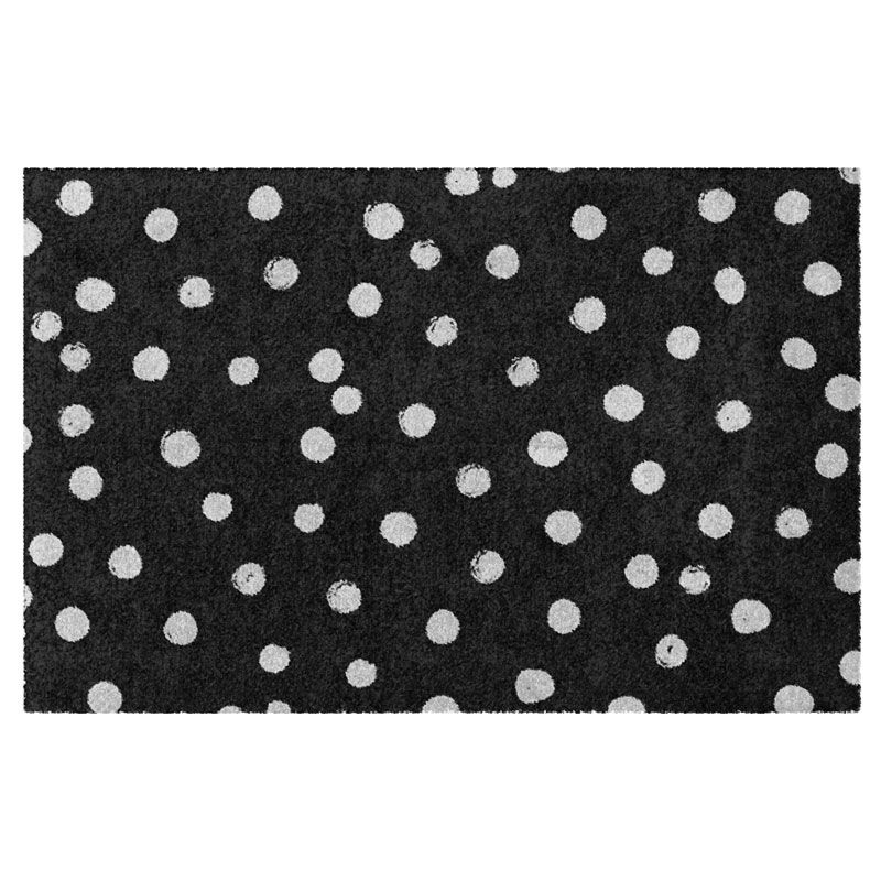 Fußmatte Schwarz mit weißen Punkten ohne Rand