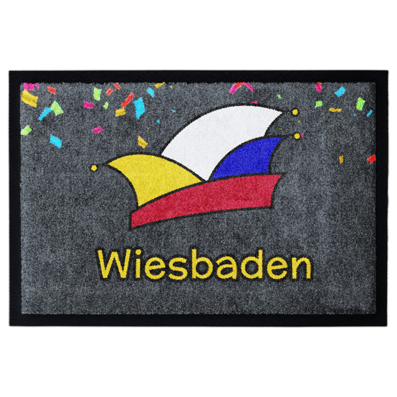 Fußmatte für Wiesbaden, Helau, Fasching, Dacho