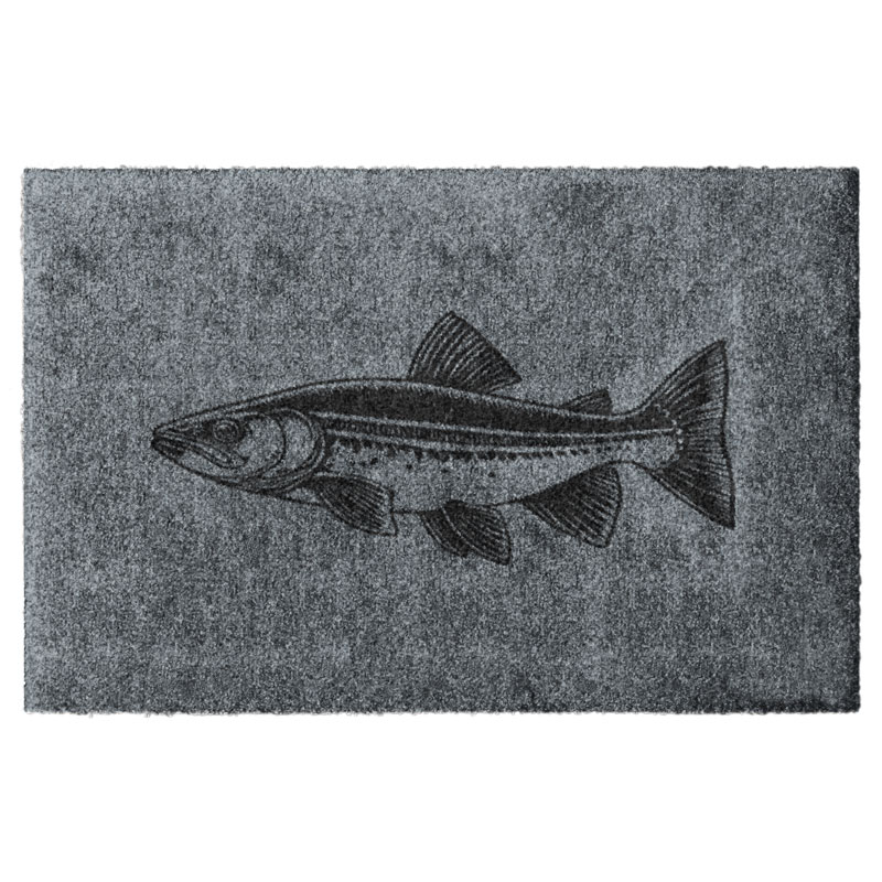 Felchen auf Fußmatte gedruckt