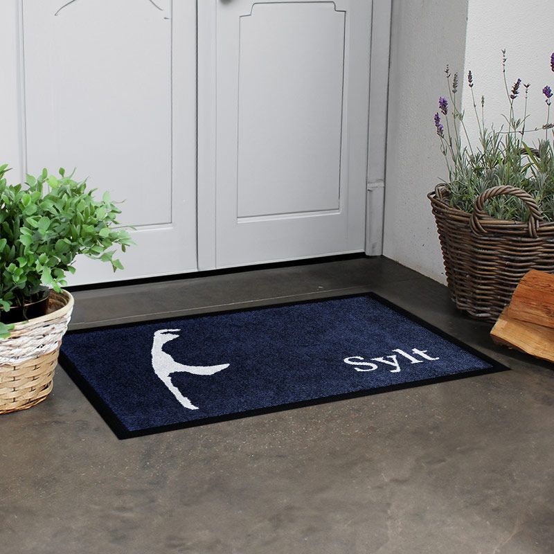 Syltliebe; Fußmatte für Syltfans in Blau; Inselliebe;