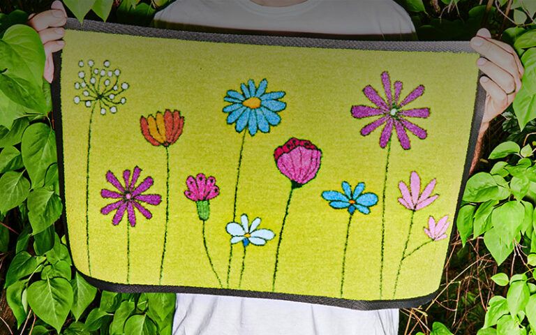 Matte in hellem grün