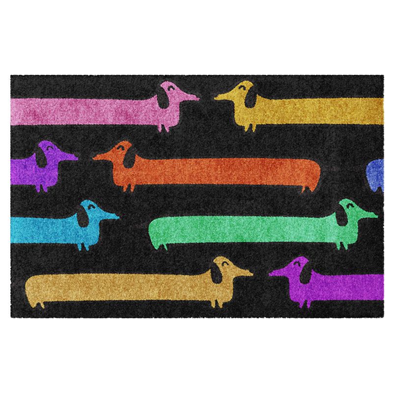 Fußmatte mit Dackel-Motiv in bunt