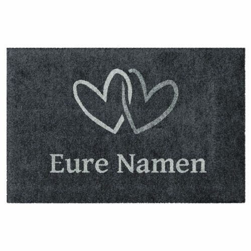 Fußmatte "Zwei Herzen" – Farbe & Text personalisierbar